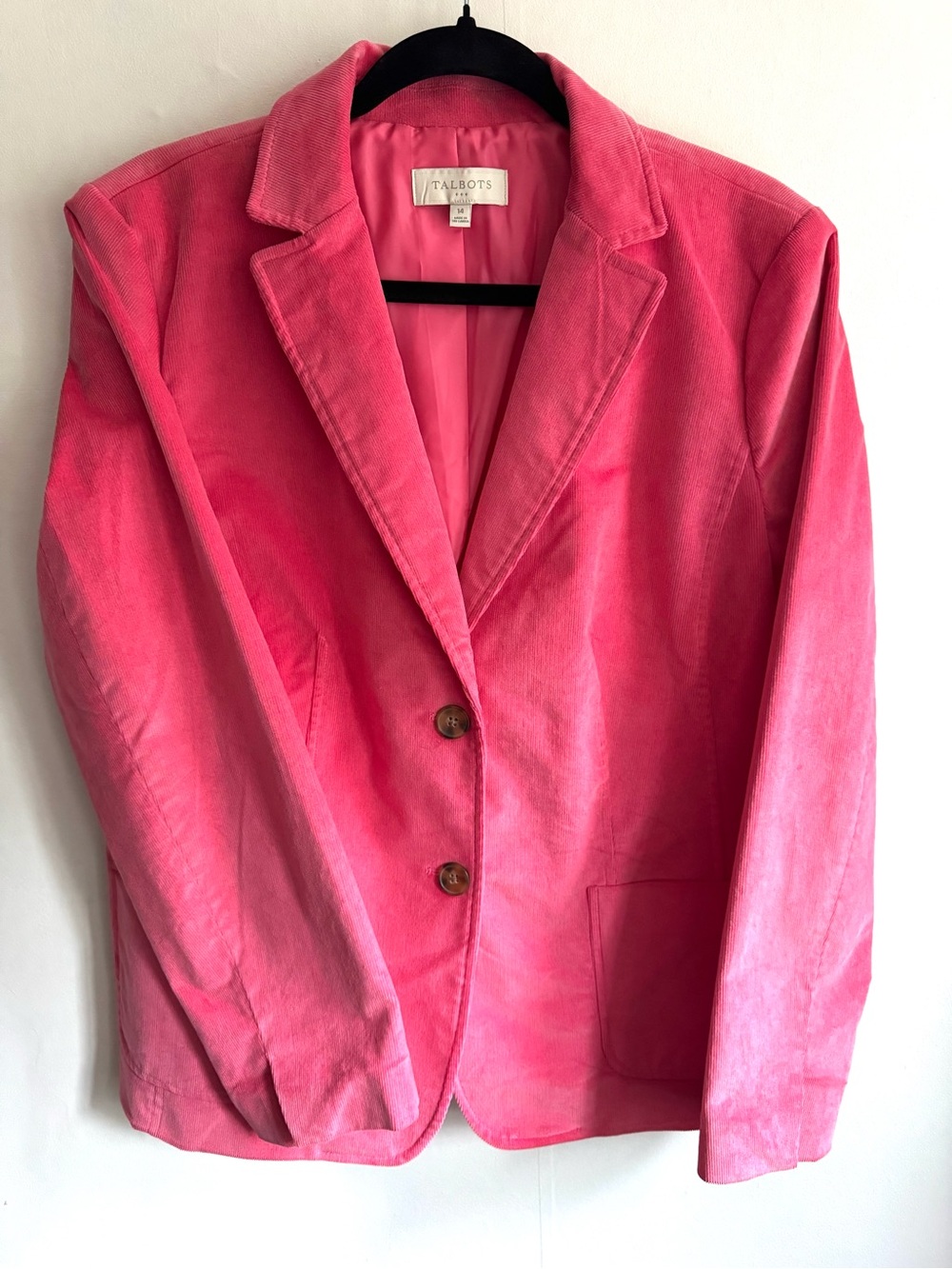Talbots Pink Corduroy Blazer Jacket